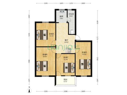 金泉弄5号 4室1厅1卫 100平方