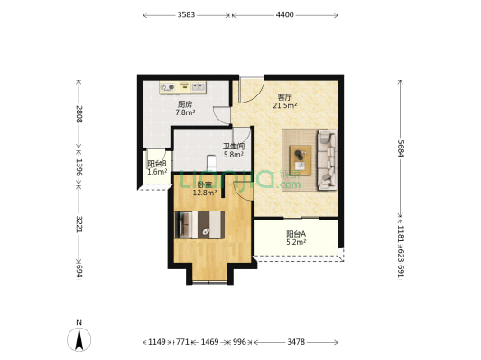 阳澄华庭 1室1厅1卫 67平方