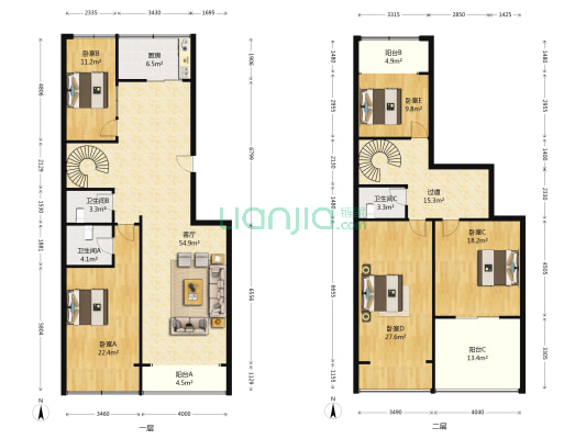 祥苑 5室1厅3卫 238平方