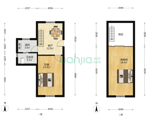 佑圣观路 1室1厅1卫 59平方
