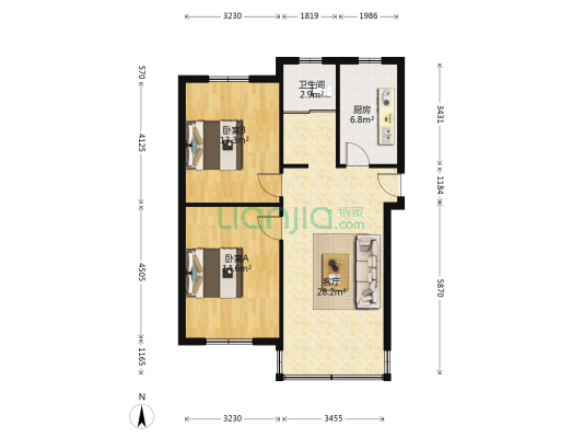 李闸小区 2室1厅1卫 79平方
