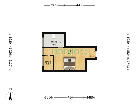 鹏博大厦 1室0厅1卫 37平方
