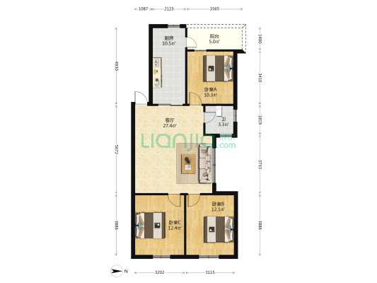 南苑西一巷 3室1厅1卫 91平方