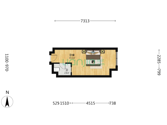 茗香雅筑 1室0厅1卫 35平方