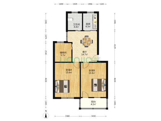 王彭新村 2室1厅1卫 79平方