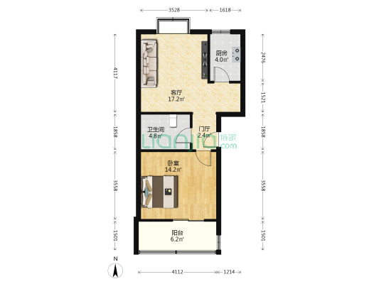 骞柳小区 1室1厅1卫 65平方