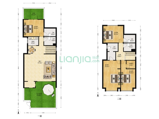 万科理想城 4室1厅5卫 208平方