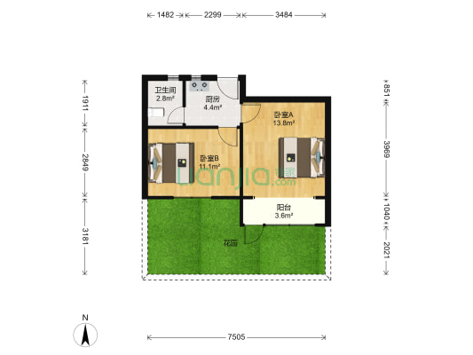 仪表新村 2室0厅1卫 42平方