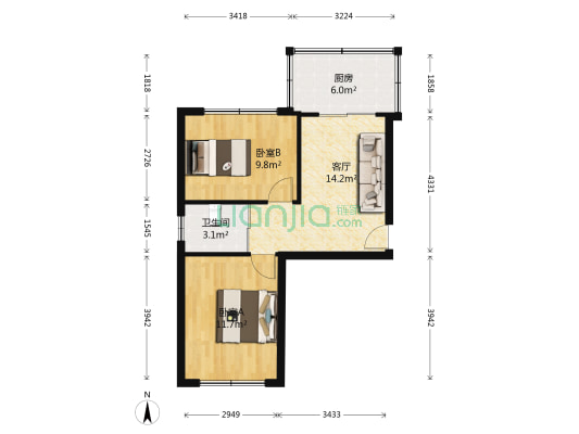 消防局宿舍 2室1厅1卫 60平方