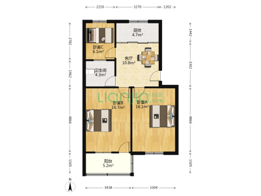 凤山支路 3室1厅1卫 76平方