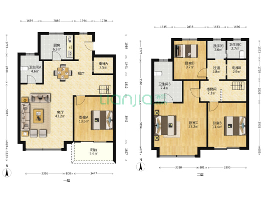 宝地东郊四季 4室1厅4卫 188平方