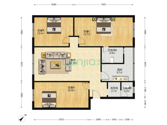 祥和居(龙泉驿) 3室1厅3卫 138平方