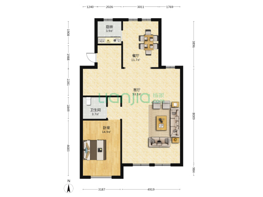 圣地雅歌二期 1室2厅1卫 226平方