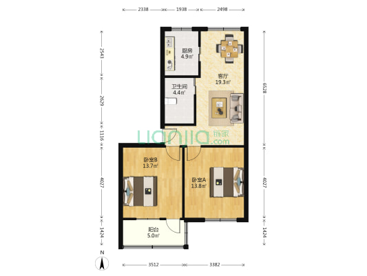 庙堰村 2室1厅1卫 71平方