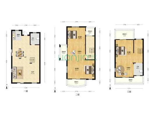 普罗旺斯小镇 5室1厅2卫 187平方