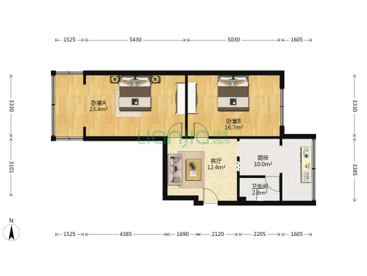 石人西路28号 2室1厅1卫 74平方