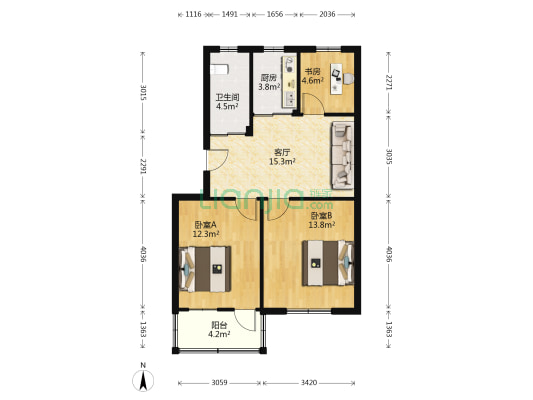 北路一村 3室1厅1卫 73平方