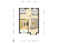 此房南北  4居 上下两层 75平+75平-涿州鹏渤印象城牛津花园户型图