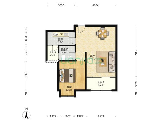 南庭芳 1室1厅1卫 70平方