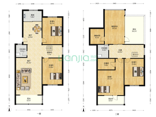 状元府 4室2厅2卫 208平方