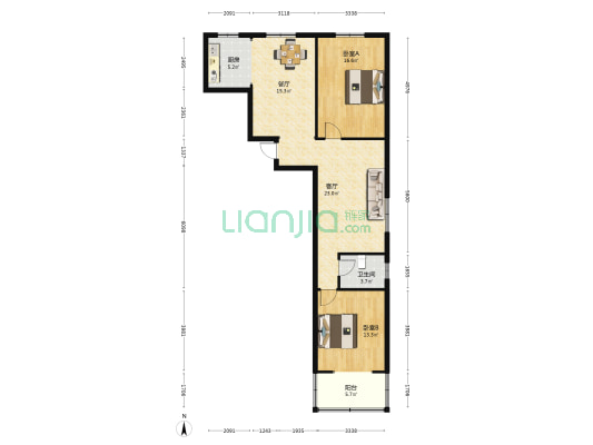 金业花园 2室2厅1卫 116平方