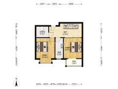 金竹花园 2室1厅 南-涿州金竹花园户型图