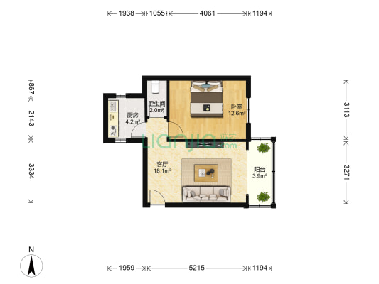东安南路15号 1室1厅1卫 42平方