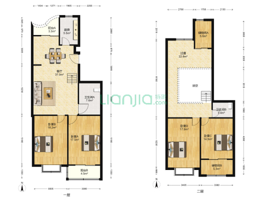府城阁 4室1厅2卫 117平方