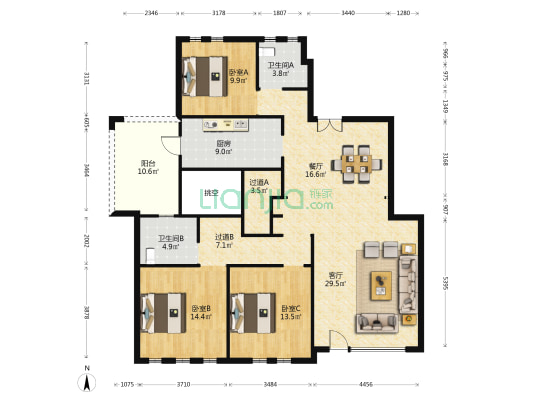 嘉宝紫提湾(别墅) 3室2厅2卫 151平方