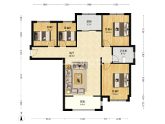 香邑溪谷上园南北通透四居室 精装修-涿州香邑溪谷上园户型图