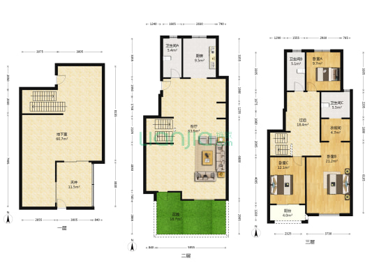 龙湖滟澜香颂 3室1厅3卫 263平方