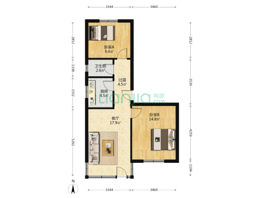 湛山路 2室1厅1卫 69平方