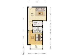 中高楼层的正规一居室房本满五唯一有钥匙看房方便-涿州联合七号院户型图