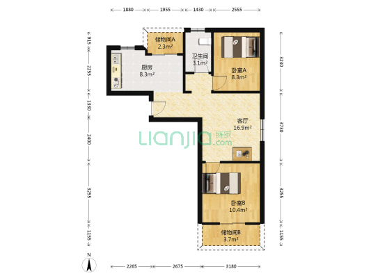 半山国际花园四期 2室1厅1卫 74平方