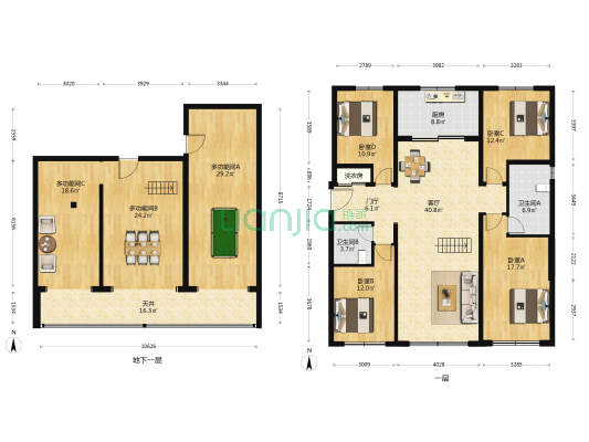 中海寰宇天下·天赋 7室1厅2卫 159平方