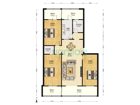 潭园小区西院 3室1厅2卫 176平方