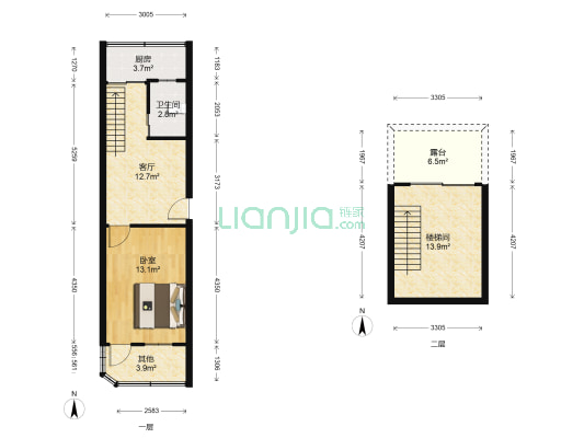 工农街一期 1室1厅1卫 47平方