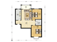 南通透两居，毛坯房，楼层好，采光好-涿州翡翠城户型图