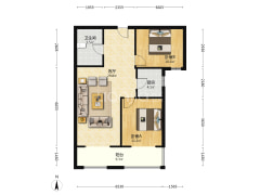 精装修朝南两居，中间楼层，集中供暖-涿州北京城建·德信御府户型图