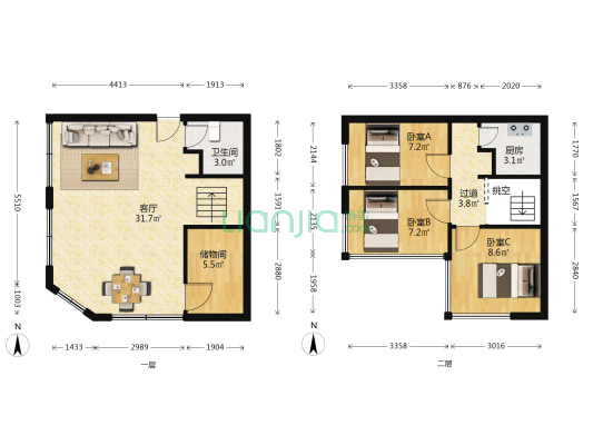宝丰新港城 3室1厅1卫 56平方