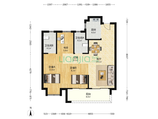 世外旭辉城 3室1厅2卫 94平方