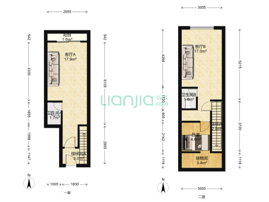 碧桂园世纪滨江 1室2厅2卫 48平方