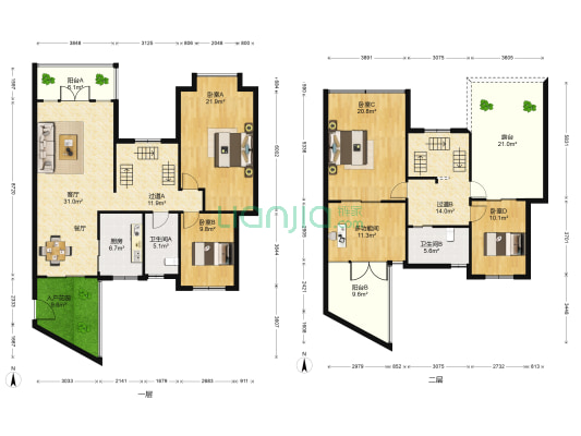 麒龙新天地 5室1厅2卫 180平方