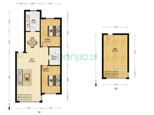 益格清水湾69号 2室1厅1卫 100平方
