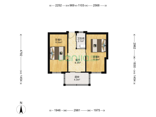 大南关街 2室1厅1卫 49平方