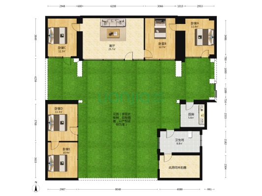 南八宝胡同 5室1厅1卫 163平方