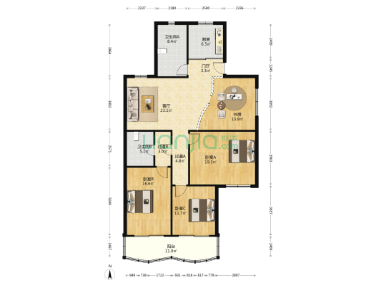 八仙花苑 4室1厅2卫 146平方