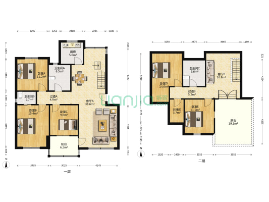 时代公寓 5室2厅3卫 153平方