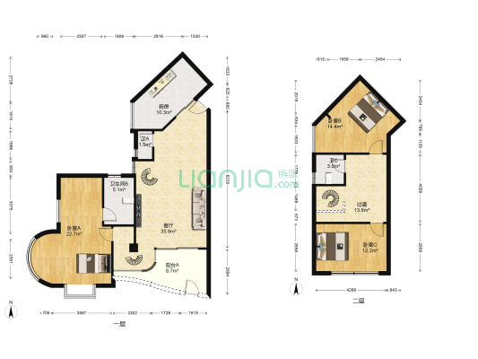 江南水乡西区 3室1厅3卫 136平方