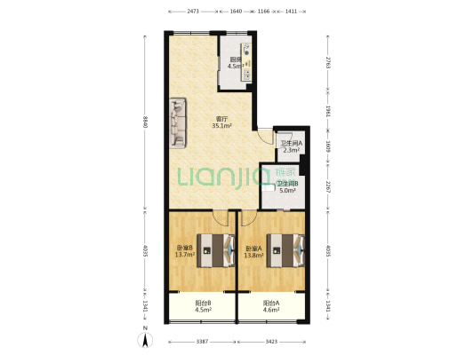 运生苑 2室1厅2卫 101平方